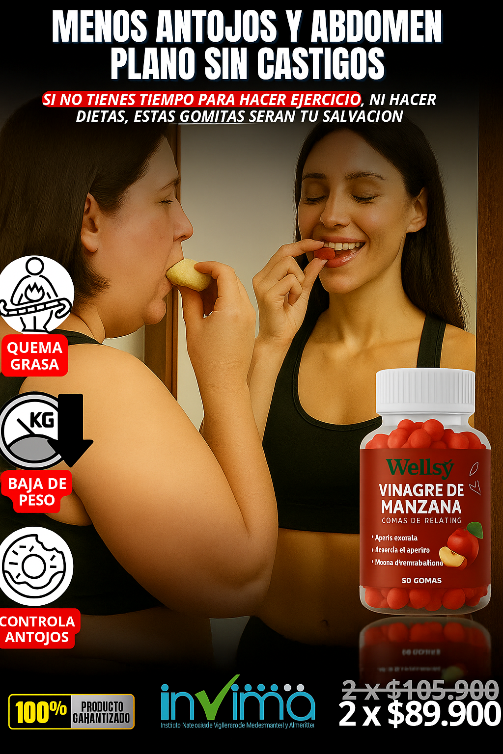 Gomitas de Gelatina con Vinagre de Manza